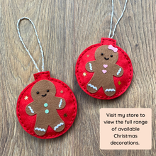 Load image into Gallery viewer, Mrs Gingerbread Felt Christmas tree decoration
