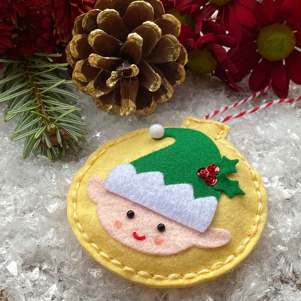 Elf felt Christmas tree decoration