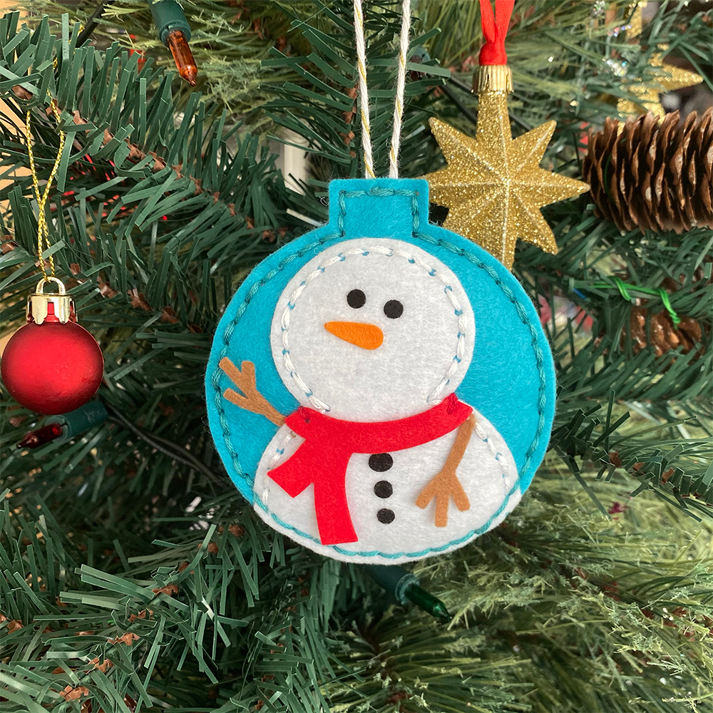 Mr Snowman felt Christmas tree decoration