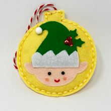 Load image into Gallery viewer, Elf felt Christmas tree decoration
