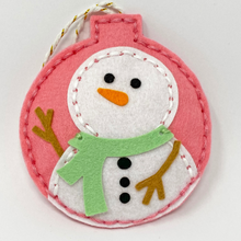 Load image into Gallery viewer, Mrs Snowman felt Christmas tree decorations
