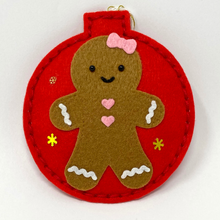 Load image into Gallery viewer, Mrs Gingerbread Felt Christmas tree decoration
