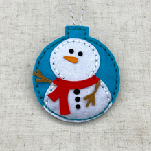 Load image into Gallery viewer, Mr Snowman felt Christmas tree decoration
