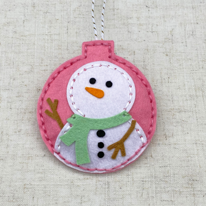 Mrs Snowman felt Christmas tree decorations