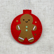 Load image into Gallery viewer, Mr Gingerbread Felt Christmas tree decoration
