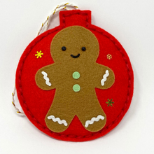 Load image into Gallery viewer, Mr Gingerbread Felt Christmas tree decoration
