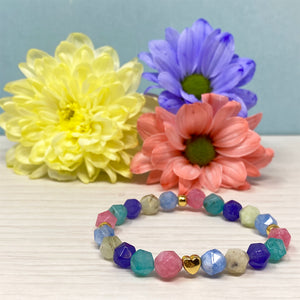Isla gemstone beaded bracelet on desk
