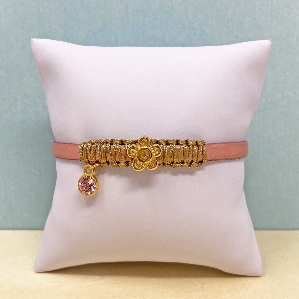 Marguerite leather bracelet