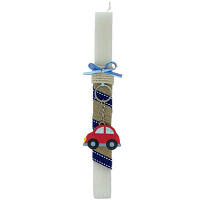Scented Lambada (Λαμπάδα) Easter Candle- Hand painted car