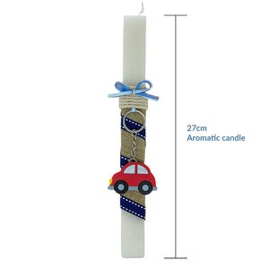 Scented Lambada (Λαμπάδα) Easter Candle- Hand painted car