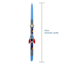 Load image into Gallery viewer, Lambada (Λαμπάδα) Easter Candle- Hand painted wooden spaceship
