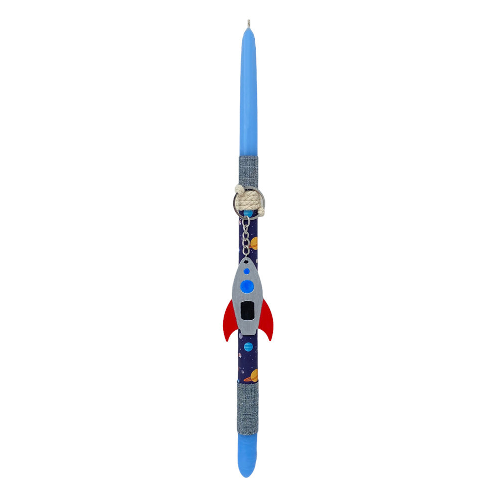 Lambada (Λαμπάδα) Easter Candle- Hand painted wooden spaceship